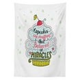 thumbnail image 3 of Ambesonne Funny Words Tablecloth Rectangular Table Cover, Cupcake, 52"x70", Multicolor, 3 of 4