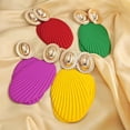 thumbnail image 5 of KDSJSXW Stud Pearl Earrings Colorful Oval Stripe Fashion Exaggerated Personality Nail Piece Ear Jewelry Earrings Big Pearl Earrings Pearl Gold Earrings Pierced Earrings for Women(Yellow,One Size), 5 of 6