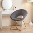 thumbnail image 2 of iooHug Modern Silky Velvet Upholstered Accent Chair with Metal Sled Base.(Gray), 2 of 7