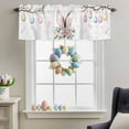 thumbnail image 3 of Valance Curtains for Kitchen Windows Pink Bunny Ear Spring Flower on White Rod Pocket Valance Easter Egg on Branch Short Window Curtain Topper for Bedroom Living Room Bathroom 42x12in,1&nbsp;Panel, 3 of 9