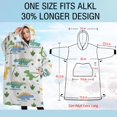 thumbnail image 4 of Oversized Wearable Blanket Hoodie,Green Dinosaurs Cacti Pattern Sherpa Blanket Hoodie with Super Pockets,Super Warm Fuzzy Pullover for Women & Men, 4 of 6