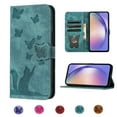 thumbnail image 1 of Compatible with Samsung Galaxy A71 4G Embossed Butterfly Cat Wallet Case with Card Slots Kickstand Cover, 1 of 5