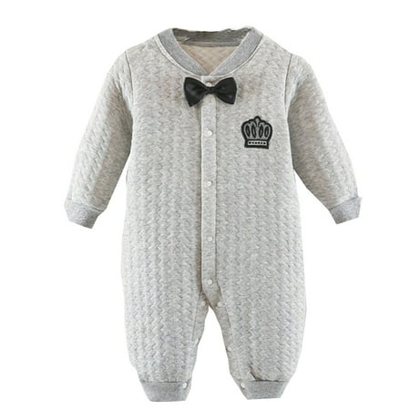 

cngelg Boys Girls Long Sleeve Winter Fashion Bowknot Jumpsuit Romper Corduroy Jumper Set Girls Rompers Size 8-10 Baby Bubble Romper