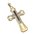 thumbnail image 4 of Collar de la Virgen María de lujo Yashi ligero y moderno diseño personalizado microincrustaciones de circonitas color verde dorado, 4 of 4