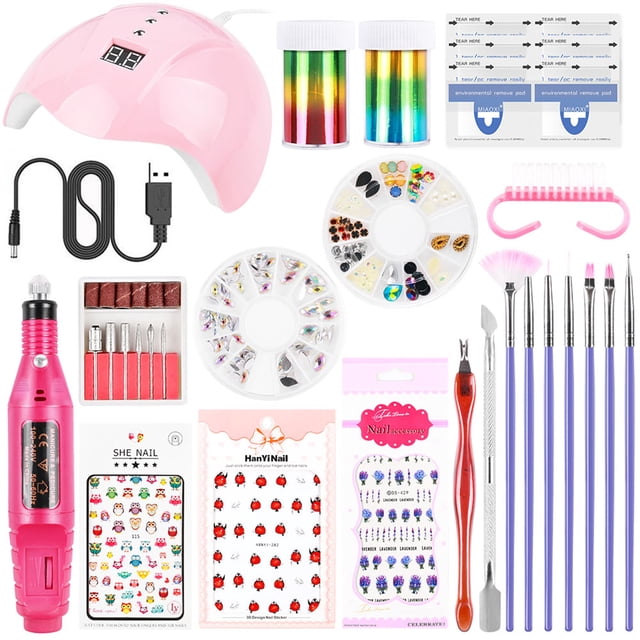 Amdohai Machine à Percer les Ongles USB Lampe à Ongles Décoration en Papier Ensemble d'Outils de Manucure Accessoires de Manucure