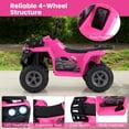 thumbnail image 5 of Costway Kids Ride On Electric ATV 6V 4-Wheeler Quad Car with One-Button Start Tread Tires Pink, 5 of 9