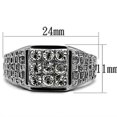 thumbnail image 2 of High polished (no plating) Stainless Steel Ring with Top Grade Crystal in Clear for Women Clear Stone Color Style TK361 Size 12, 2 of 4