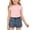 Pink, variant on Girls 2 Piece Outfits Summer Clothes Tank Top Cute Solid Color T-Shirt and Casual Shorts Kids Clothing Sets Purple Size 4T