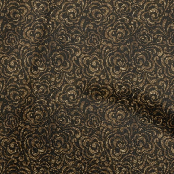 oneOone Polyester Spandex Brown Fabric Aian Batik Dress Material Fabric Print Fabric By The Yard 56 Inch Wide