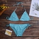 thumbnail image 5 of Conjuntos de bikini Prolriy para mujer, traje de baño de dos tallas grandes, ropa de playa push up, conjuntos de bikini, trajes de baño tankinis, trajes de baño para mujer, azul M, 5 of 6