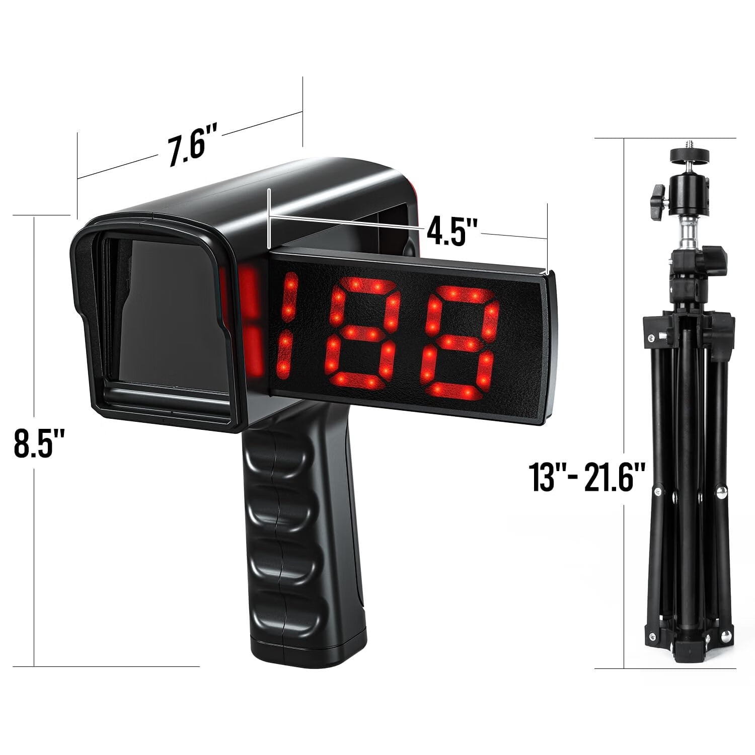 CureCalor Baseball Radar Gun, LED+LCD Large Display, Speed Sensors with Adjustable Tripod