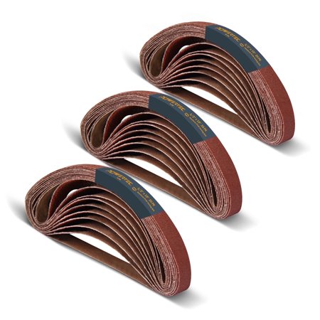 POWERTEC 60PK 1/2 x 18 Inch Sanding Belts 20 Each of 40/80/180 Grits Aluminum Oxide Belt Sander Sanding Belt for Air File Belt Sander Woodworking Metal Polishing (40184-1)