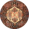 thumbnail image 1 of Ahgly Company Tapis d'Intérieur Ronds Traditionnels Brun Orangé, Ronds de 3', 1 of 6