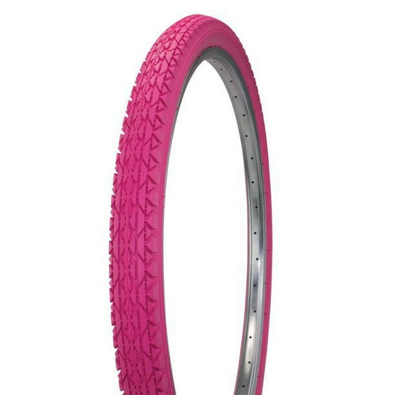 Diamond Tread Bicycle Tire White Wall 26 x 2.125, for Beach Cruiser Bikes Pink