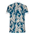 thumbnail image 5 of Hauts d'Été pour Femmes 2023 Mode Oversize Col en V Patchwork en Dentelle Manches Courtes Blouse Décontractée Chemises Col en V en Dentelle pour Femmes, 5 of 5