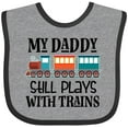 thumbnail image 3 of Inktastic Daddy Still Plays with Trains Boys or Girls Baby Bib, 3 of 4