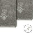 thumbnail image 2 of Authentic Hotel and Spa  100% Turkish Cotton Monica 2PC Embellished Washcloth Set Dark Gray N, 2 of 3