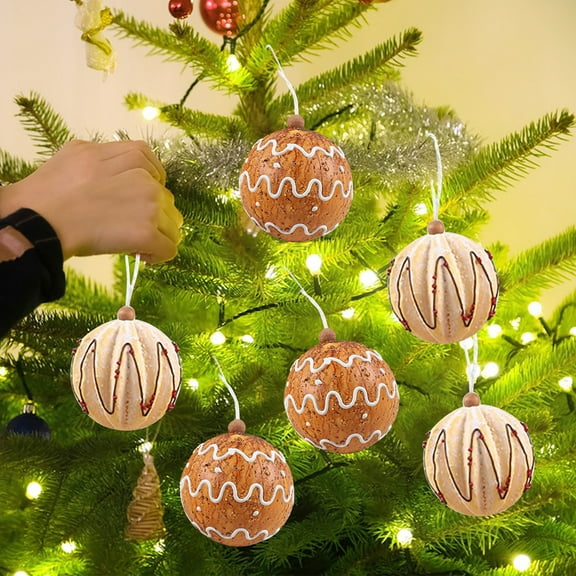 Vikakiooze Christmas Gifts for Women Christmas Decorations 8cm Colorful Gingerbread Man Foam Christmas Ball Set Christmas Tree Pendant