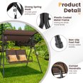 thumbnail image 6 of Aimee Lii 2 Person Porch Swing with Adjustable Canopy and Padded Seat, Outdoor Swing for Adults, Brown, 6 of 7