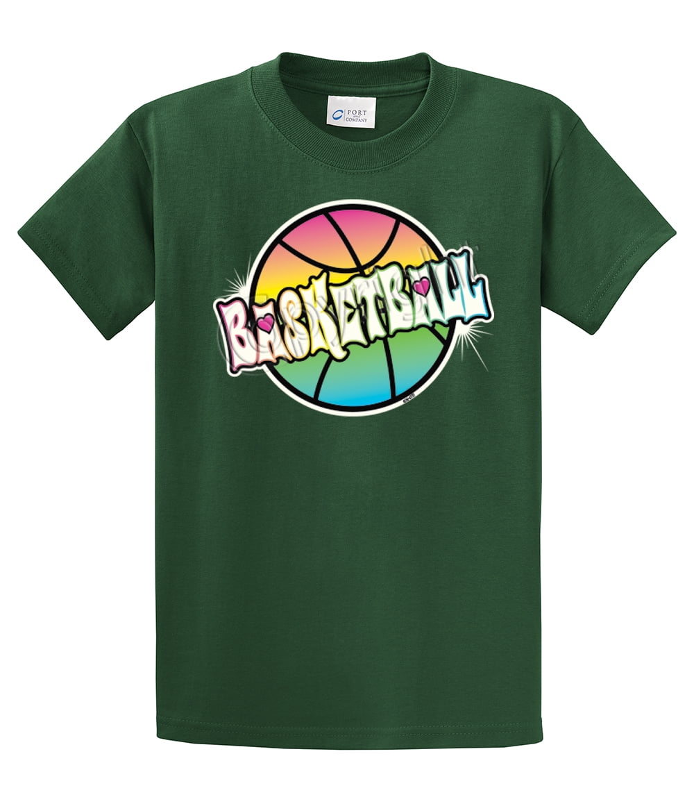 Youth Basketball TShirt Neon Rainbow Basketballforestyxl