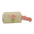 thumbnail image 2 of Bolsa de maquillaje de tulipanes, bolsa de aseo multifunción, bolsa de almacenamiento única con cremallera, bolsa de viaje para baño, estuche de Mango lateral beige, 2 of 9