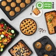 thumbnail image 4 of NutriChef 8-Piece Stackable Bakeware Set | Carbon Steel Non-Stick Baking Pan Set | Includes Sheet, Muffin, Round, Loaf, Square Cake & Deep Pans | No PFOA & PFOS | Oven Safe to 450 F (Black Marble), 4 of 5