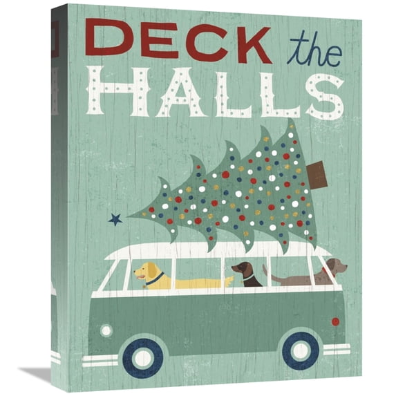 Global Gallery's 'Holiday on Wheels IV' By Michael Mullan Stretched Canvas Wall Art