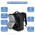 thumbnail image 3 of Mochila de viaje Coofay, grande, impermeable para mujeres y hombres, color negro, 3 of 7