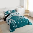 thumbnail image 3 of Football Comforter Full,Sports Football Fans Bedding Set ,Football Team Comforter Sets,Sports Football Fans Duvet Insert with 2 Pillow Shams(Philadelphia), 3 of 7