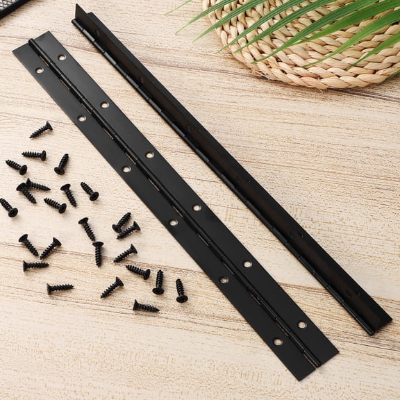 WRITWAA 2-Pack Black Continuous Metal Piano Hinges Heavy Duty for Wood Furniture Doors and Cabinets