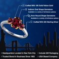 thumbnail image 2 of Gem Stone King 925 Silver and 10K Yellow Gold Red Rhodolite Garnet Engagement Ring for Women | 2.09 Cttw | Oval 8X6MM | Gemstone January Birthstone | Size 9, 2 of 6