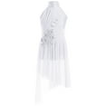 thumbnail image 3 of TSSOE Girls Lyrical Dance Dress Latin Ballet Jazz Leotard Gown Halter Sleeveless Applique Costume Irregular Tutu Skirt Ivory 14, 3 of 5