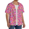 thumbnail image 3 of Salouo Colorful Donuts 1 Pattern Cuban Collar Shirts for Men Button-Down Shirt Men's Short Sleeve Shirts Hawaiian Shirts Casual Shirts -X-Large, 3 of 6