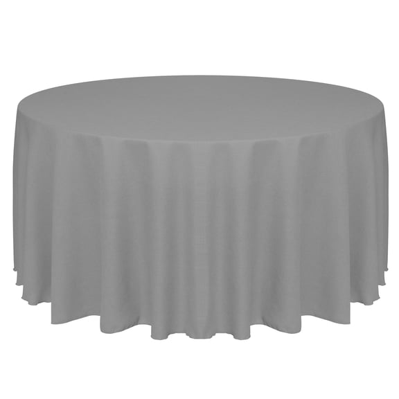 Ultimate Textile Faux Burlap - Havana 96-Inch Round Tablecloth - Basket Weave, Charcoal Grey