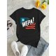 thumbnail image 4 of Polyester Spandex Blend Women's Casual Crew Neck Short Sleeve WEPA Print T-Shirt, Fashionable Sporty Tee, Comfortable All Season Top Tee For Adult, Men, Women, Teen, Teenager, Adolescent, Youth, 4 of 7