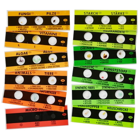 Edu Toys Prepared Microscope Micro-Slides - 12 Slides w/36 Assorted Specimens