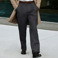 thumbnail image 2 of DHFJKG Dress Pants For Men Wide Leg Loose Fit Casual Business Flat Front Solid Color Stretch Pants Classic Trousers, 2 of 5