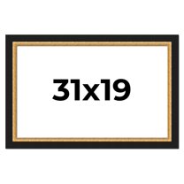 31x19 Frame Gold Real Wood Picture Frame Width 2.25 Inches | Interior Frame Depth 0.5 Inches |
