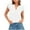White, variant on ZQUUVOU Women's Summer Short Sleeve Top V-Neck Solid Lace Ruffle Sleeve Casual Top Blouse White