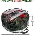 thumbnail image 6 of Bxaolu 2 Pack Wreath Storage Bag, 24" X 8" Clear Everyday Bag, Christmas Wreath Storage Container with Zippered and Reinforced Handle for Holiday Seasonal Wreath Garlands, Black, 6 of 8