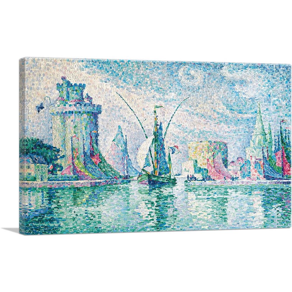 ARTCANVAS Les Tours Vertes 1913 Canvas Art Print by Paul Signac - Size: 12" x 8" (0.75" Deep)