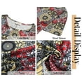 thumbnail image 6 of Fantaslook Plus Size Womens Tunic Tops Short Sleeve Casual Floral Shirts Swing Flare Dressy Blouses, 6 of 6