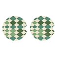 thumbnail image 4 of Round Ceramic Car Coasters 2 Pack Absorptive Clean Cork Bottom For Anti-Slip Use On Most Cars Lightseagreen Colorful Houndstooth_2, 4 of 8