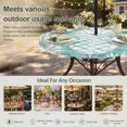 thumbnail image 6 of Round Outdoor Tablecloth with Umbrella Hole and Zipper, Teal White Pineapple Tablecloth with Elastic Waterproof, Tropical Summer Botanical Fruits Patio Table Covers for 36" - 44" Picnic Pool Tables, 6 of 9