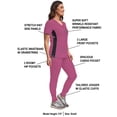 thumbnail image 3 of Green Town Scrubs for Women Scrub Set - Jogger Pant and Comfort Stretch V-Neck Top, 5 Pockets, Easy Care Uniforms, 3 of 8