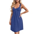 thumbnail image 3 of Bovxnpu Nightgowns for Women Sleepshirts Nightdress Women's Sleeveless V Neck Robe Summer Lace Short Nightgown Loungewear Sleepwear, 3 of 8