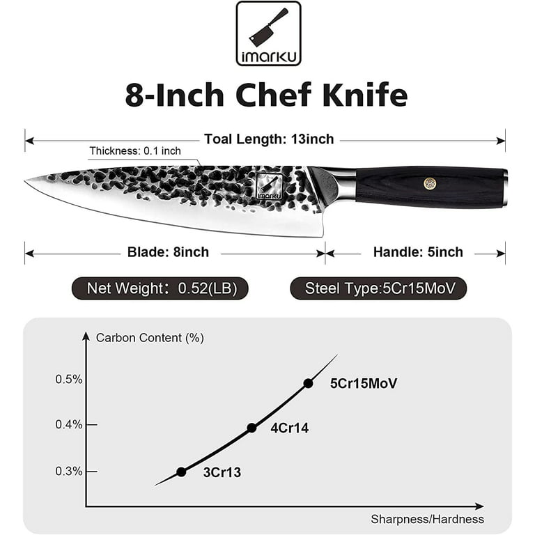 Imarku Hammered Edge 8 Chef Knife 