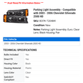 thumbnail image 2 of Parking Light Assembly - Compatible with 2003 - 2006 Chevy Silverado 2500 HD 2004 2005, 2 of 3