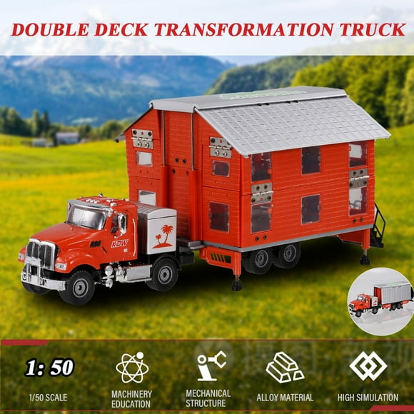 TFixol 1/50 Scale Model Car Transformation Truck Recreational Vehicle 2 Form Cars Toy Engineering Toy Vehicle Cars for Girls Boys