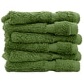 thumbnail image 1 of Luxury Hotel & Spa Collection, 100% Turkish Cotton 700 GSM Cloth, for Body wash, Makeup Remover & Facial Cleaning, face, Dobby Border Soft washcloths Towel Set 13" X 13", Green, Set of 6, 1 of 1